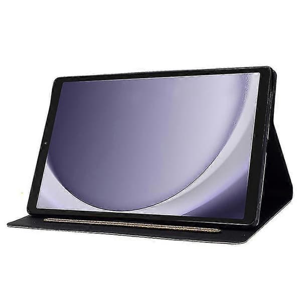 Stativetui til Samsung Galaxy Tab A9, Glitter PU læderkortpladser Tablet Cover (Gul)