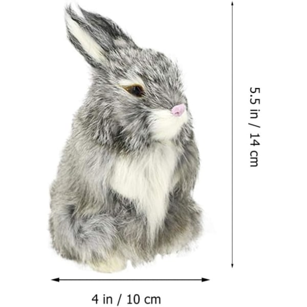 2 st Livsliknande Påskkanin Mini Realistisk Fuskpäls Kanin Modell