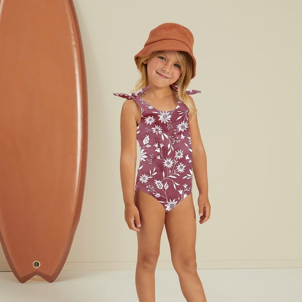 Baby/ toddler tyttöjen yksiosainen uimapuku rantauimahousut röyhelölepakko