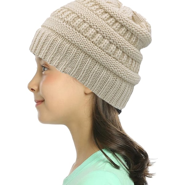 Lasten talvi neulottu hattu lämmin fleecevuorattu hatut Lasten kaapeli Baby