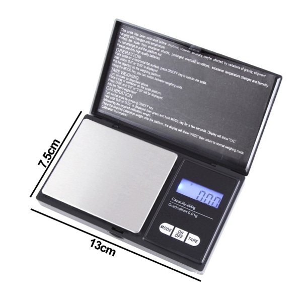 Precision Pocket Scale 200g x 0,01g, Digital Gram