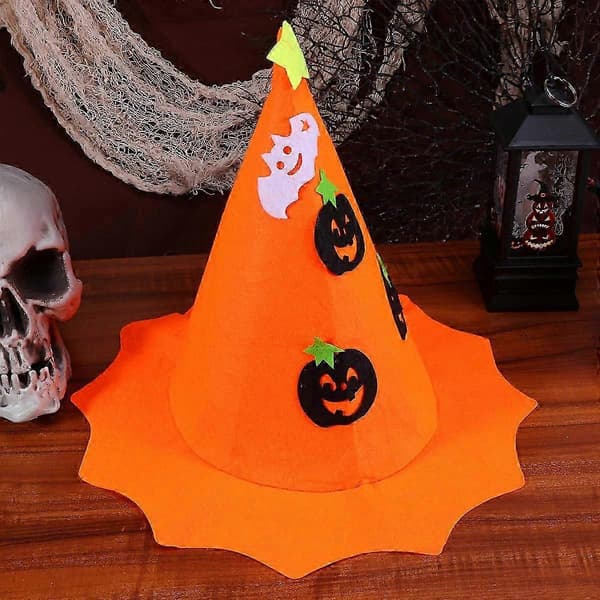 Heksehat Halloween Græskar Mønster Hat til Halloween Dekoration A