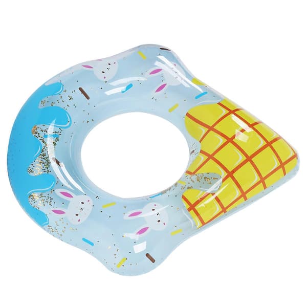 70 cm Børneisvaffel Svømmeringe med Glitter Tyk PVC Oppustelig Pool Flyderør Ring A