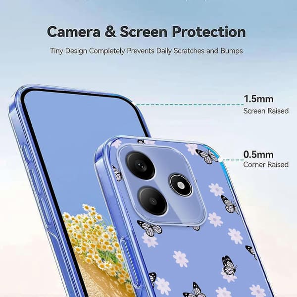 Blommönster Målat TPU-telefonfodral för Redmi Note 14 4G 163.25mm