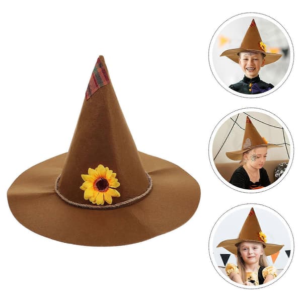 Dekorativ Halloween-hatt Heksehattpynt for Halloween-fotorekvisitt A
