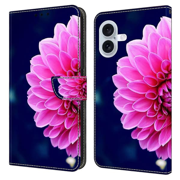 För iPhone 17 Fodral 3D Mönster PU Läder Plånboksfodral med Stativ A