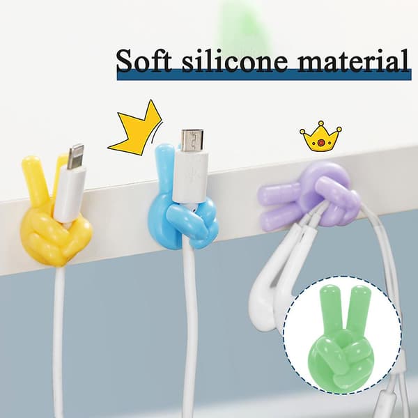 Mini Manage Wire Stick Hook Flexibel Bärbar USB-datakabelklämma för hemkök A