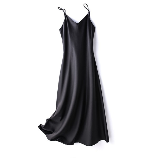 Ermeløs Spaghetti Strap Satin Wedding Guest Party Dress