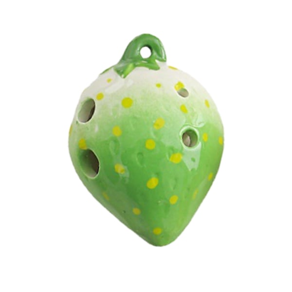 6 Hole Strawberry Ocarina - Ceramic Ocarina with Neck Strap for