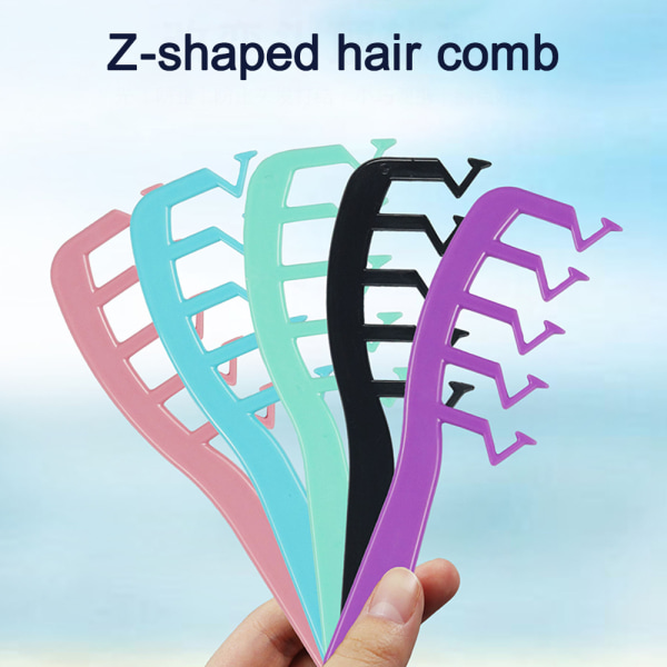 Stylingkam, Z-formad bredtandskam för lugg Styling hår