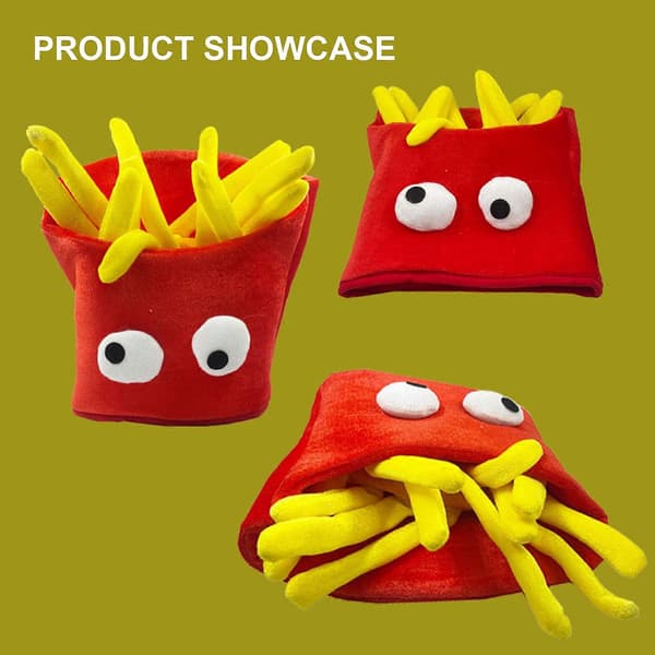 Halloween Pommes Frites Hatt Hodeplagg Adorkable Hodeplagg for Mat Prank Halloween Adorkable Tegneserie Hatt Hodeplagg A