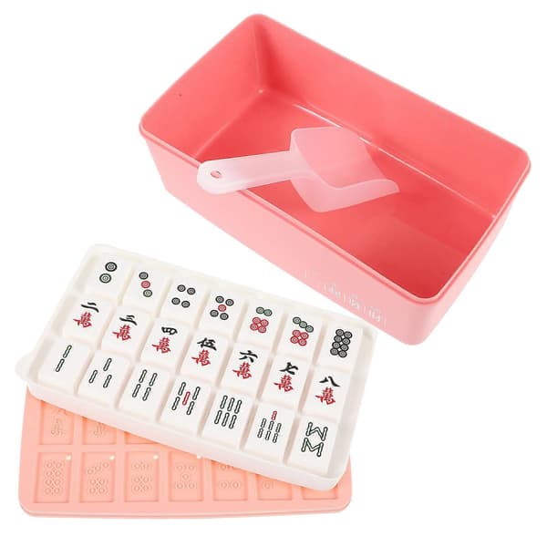 Mahjong isform opbevaringsboks til isterningfremstilling 1 sæt praktisk bakke A