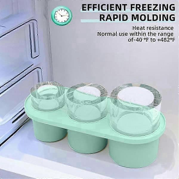 3 stk. isterningebakke til, isterningeforme, silikonecylinderfryser med låg og beholder, ismaskine nem at JN A