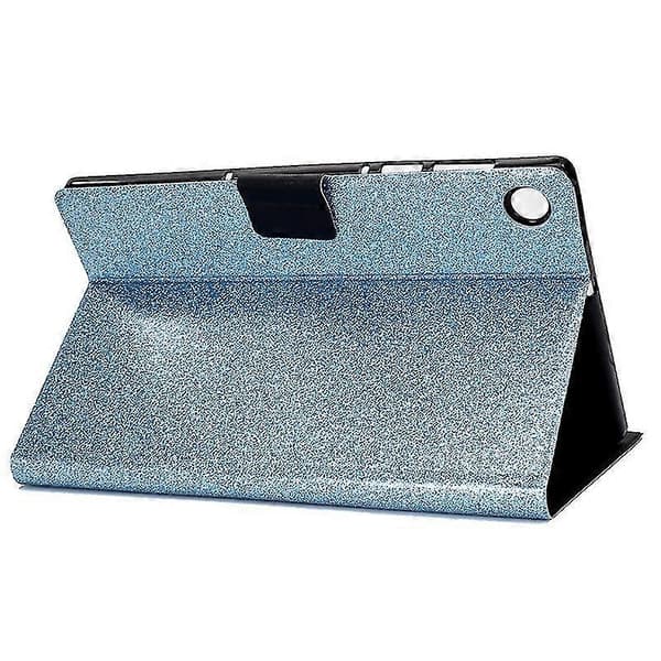 Stativetui til Samsung Galaxy Tab A9, Glitter PU læderkortpladser Tablet Cover (Blå)