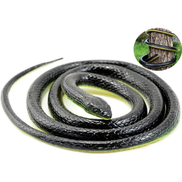 130 cm väärennös käärmelelu Realistinen kumi käärmelelu puutarharekvisiitta vitsi kepponen lahja, käärmeen simulaatio kumieläinhahmosta, halloween-lelu