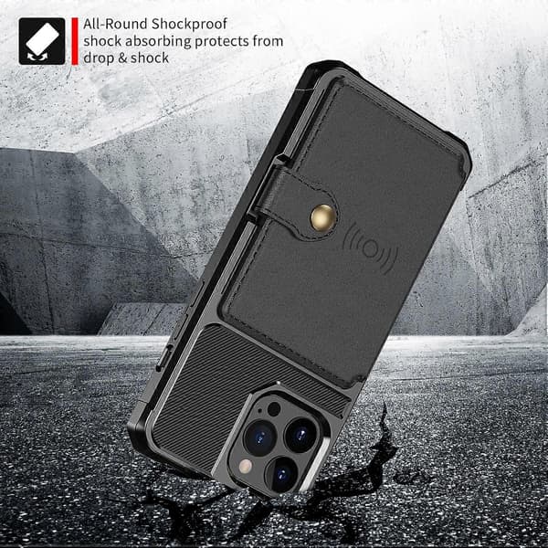 Til iPhone 13 Pro Magnetisk Pung Korttaske Læderetui