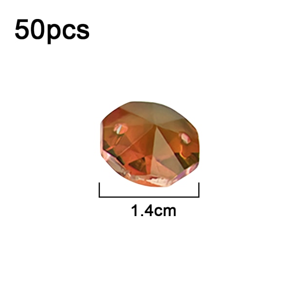 14mm 50 stk krystall oktagon perler 2 hull DIY bryllup og hjem