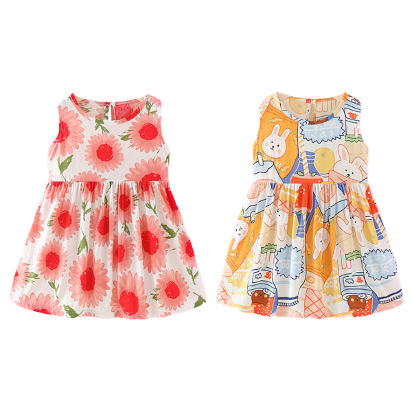 Jenter ermeløs plissert sommerkjole Uformelle barneklær, Summe