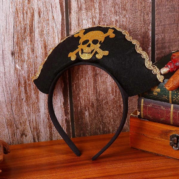 Merirosvopanta kallolla koristeluun 2 kpl musta Halloween-asu A