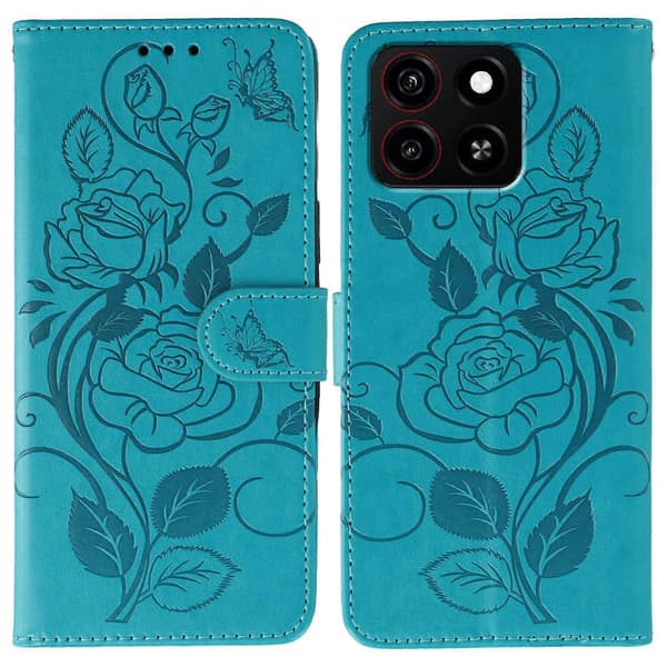 Rose Butterfly preget skinntelefonveske til ZTE Blade A35