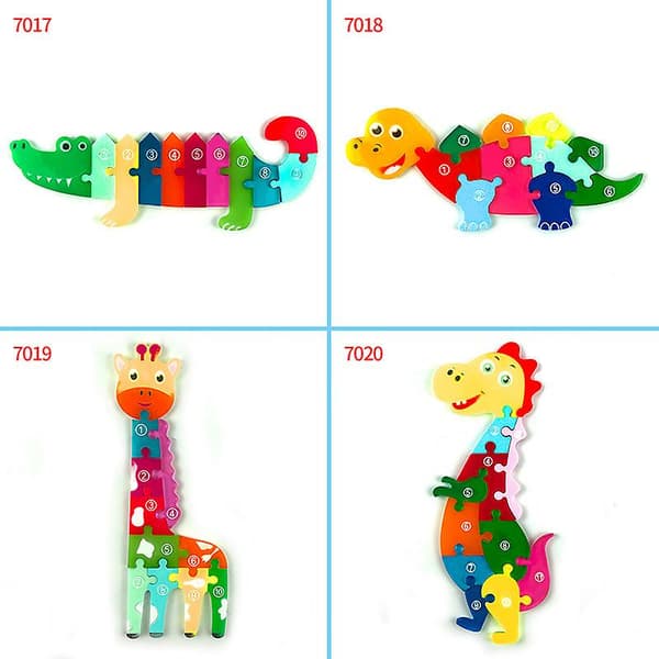 Dinosaur Puzzle Silikone Stencil DIY Giraf Krokodiller Puslespil Krystal Epoxyharpiks Stencil til A