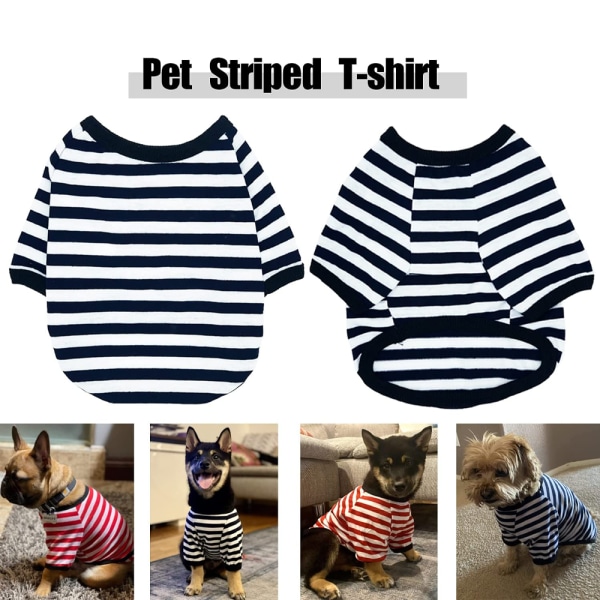 Koiran paita Lemmikkien vaatteet Puuvillaraidalliset vaatteet, 2 Pack Puppy