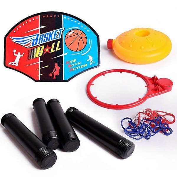 Barn Basketboll Leksaker Bärbar Ställbar Höjd Barn Bakbräda Korg Nät