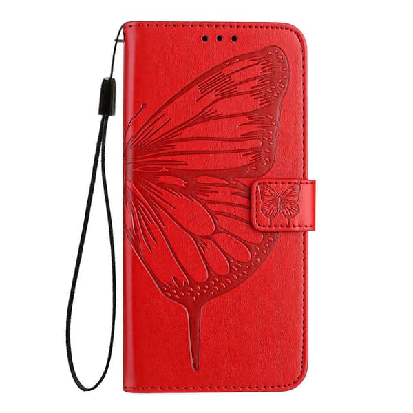 Til Samsung Galaxy A17 5G præget sommerfugl læder telefoncover