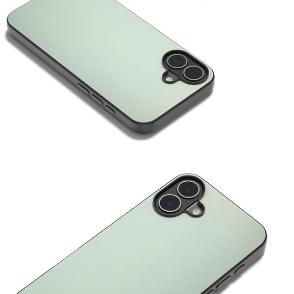 För iPhone 16 Plus Fodral Anti-rep Läderbelagd TPU+PC Mobilskal A