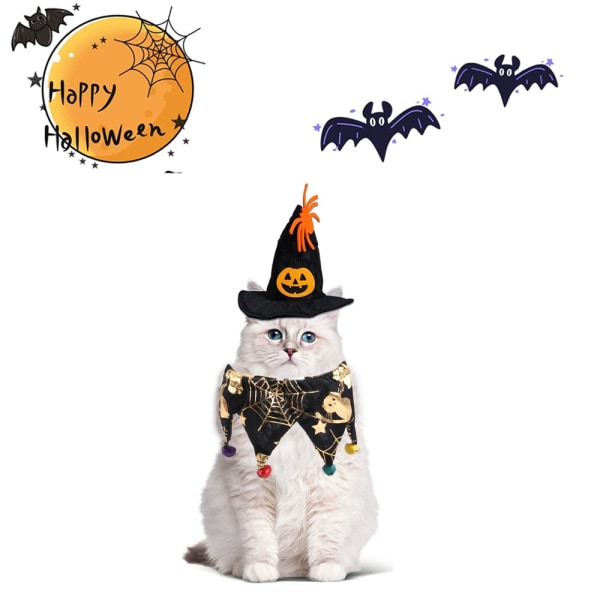 Kissan Halloween-asu - Halloween kissan kaulus kelloilla ja