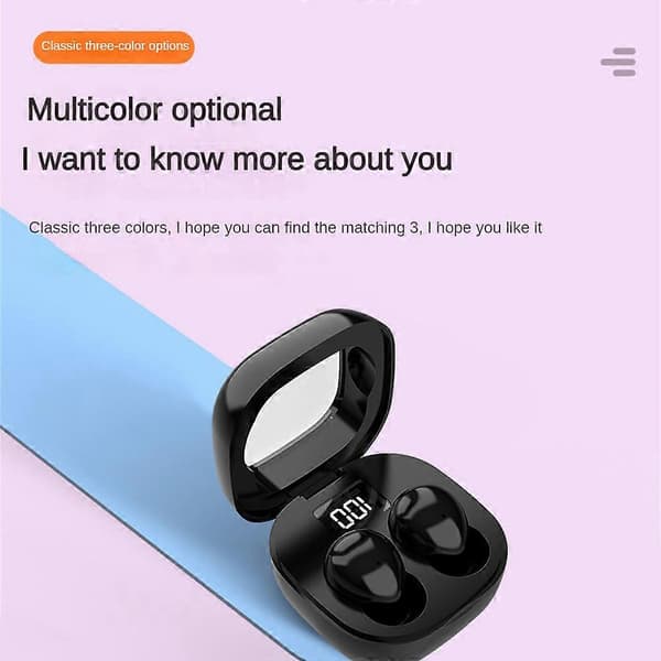 Usynlige ørepropper, trådløse mini-øretelefoner til søvn, Bluetooth 5.3-hovedtelefoner, skjulte
