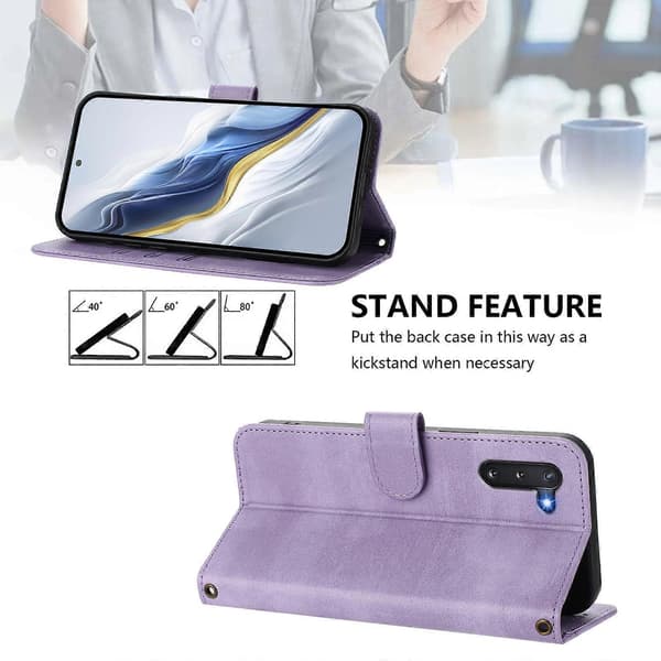 Linjeskarvspänne Retro Läderfodral för telefon (för Samsung Galaxy Note10)