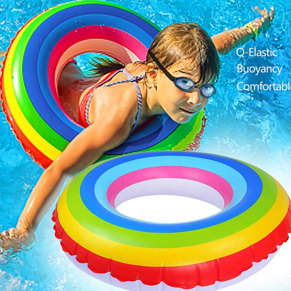 Svømmebasseng Floats Rainbow Svømmering Floaties Summer