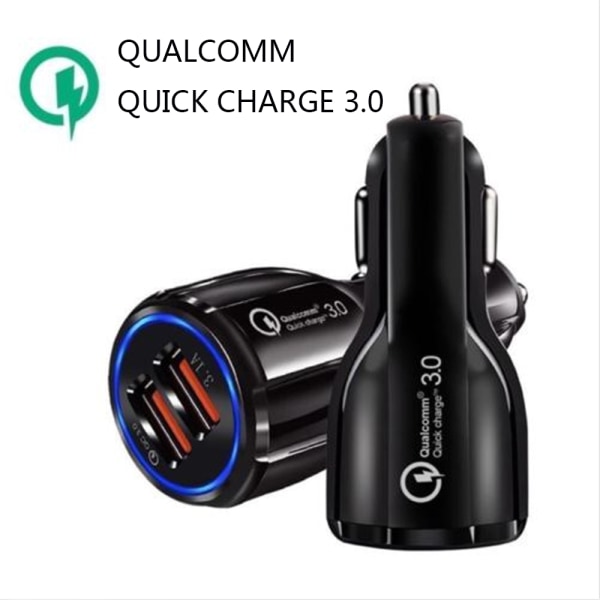 Quick Charge 3.0 -autolaturi - kaksi USB porttia QC 3.0 -autolaturi