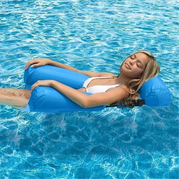 Pool Float Stol, Oppustelig Pool til Voksne, Sammenklappelig Bærbar Flydesæde, Pool Sommer Vand Sjov Gul A