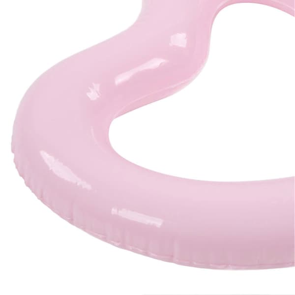 Hjerteformet svømmering 45 cm tyk rivefast PVC-materiale oppustelige poolflyderinge til poolfeststrande, pink A