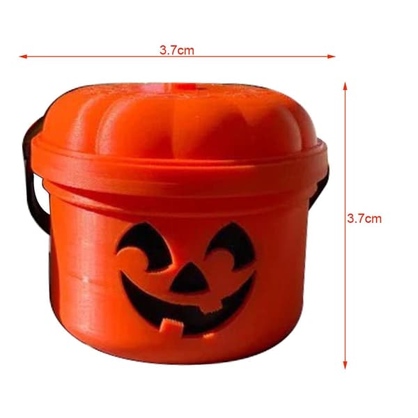 Græskar Mini Kurv Bærbar Græskar Slikbeholder med Låg til Trick or Treating A
