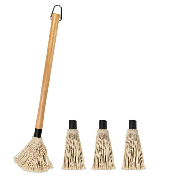 BBQ Basting Mops 18 tommer Grill Basting Brush Trehåndtak med A