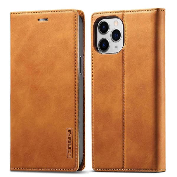 Etui til iPhone 13 Brun Multifunktionel Læder Magnetisk Kortplads Flip Stilfuld No3649 A