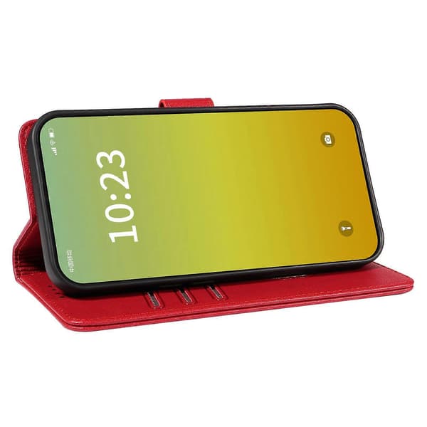 För iPhone 14 Läderfodral Litchi Textur RFID-blockerande Plånboksställ Telefonfodral