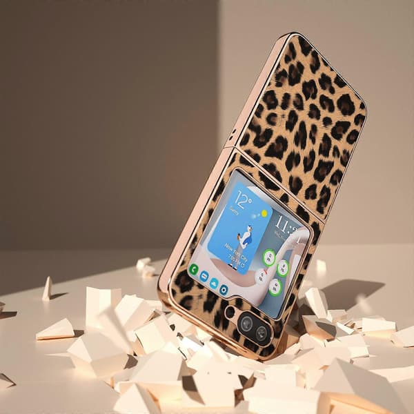 Nano Plating Leopardmønster Telefondeksel Til Samsung Galaxy Z Flip5