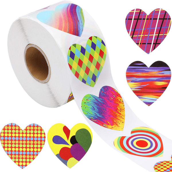 500 st Heart Stickers, Alla hjärtans dag Sticker Adhesive Love