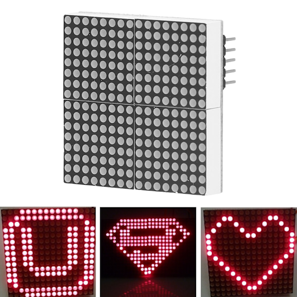 Matrix LED-skjermmodul 16x16 Punktmatriser Moduler med Rødt Lys for Raspberry Pi