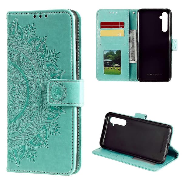 Imprint Mandala Stilfuld Stand Flip Lædercover til Realme 6 Pro