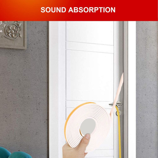 2 kpl Weather Stripping Adhesive Foam Tape Soundproof