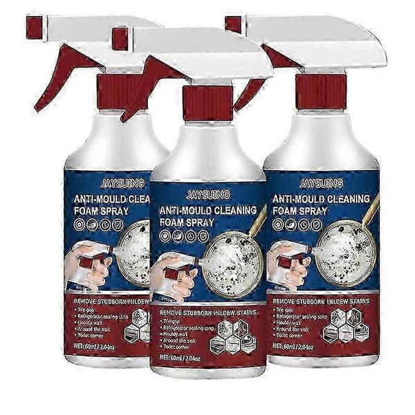 3x Anti-mugg Rengjøringsskum Spray Effektiv Muggfjerner Middel Muggrenser A
