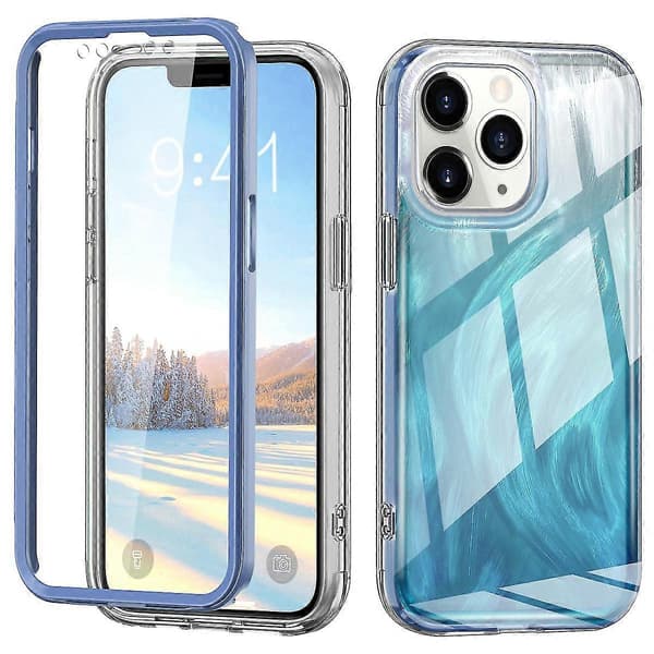 Til iPhone 11 Pro-deksel Støtsikkert PC+TPU-telefondeksel med gradient fjærmønster A