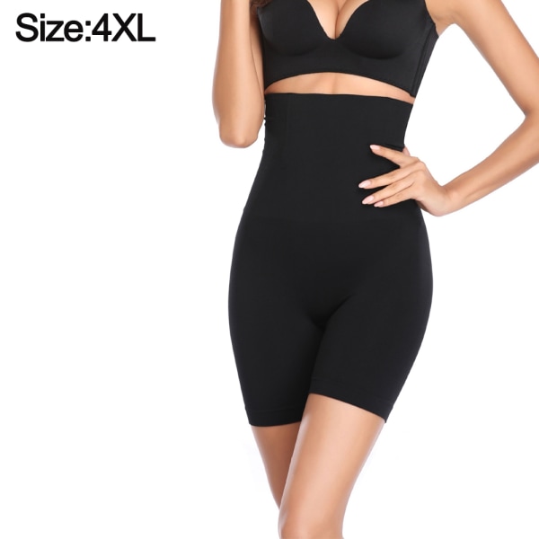 Black high waisted postpartum shaping shorts, women's waist