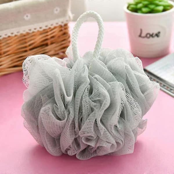 Bade-loofah-svamp med snor-skrubber-eksfoliator-badebold A