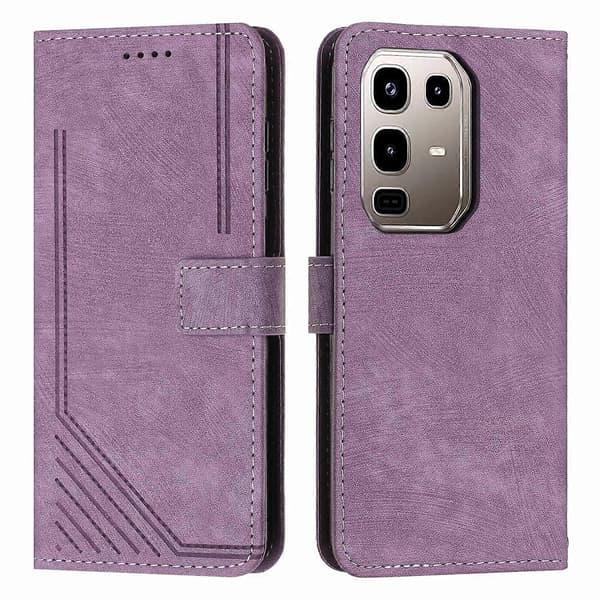 Stativetui til Infinix Note 50s 5G prægede linjer læder telefoncover
